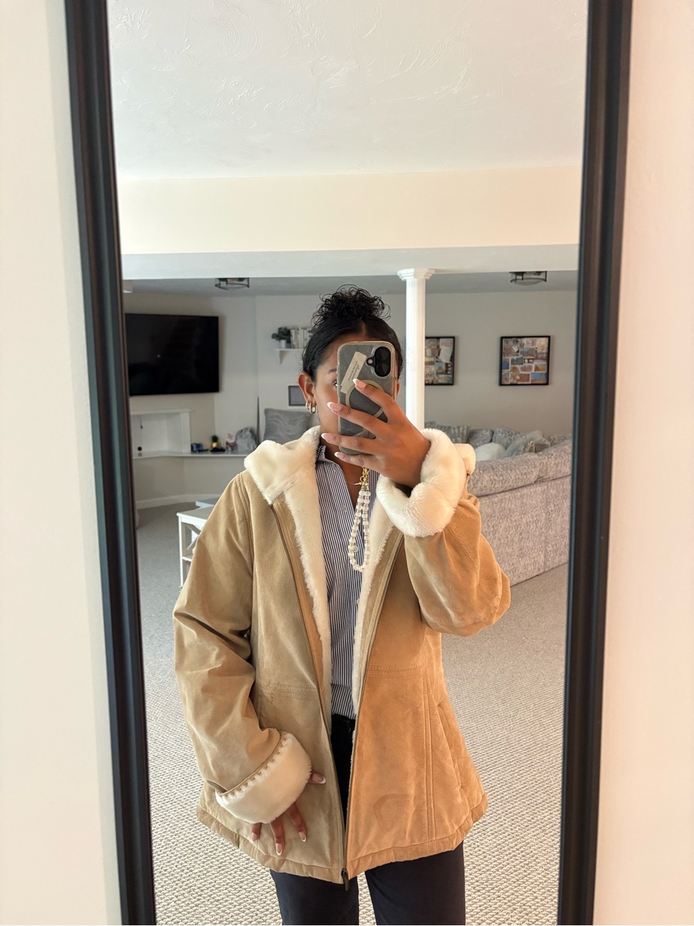 Sonoma Tan Hooded Faux-Shearling Teddy Jacket